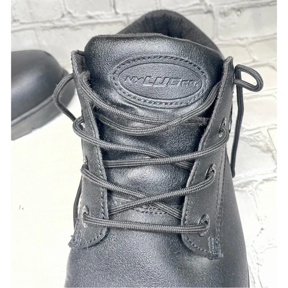 Black Leather Lugz Low Work Boot